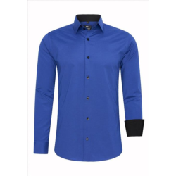 Rusty Neal Heren overhemd kobalt blauw r-44 jezola