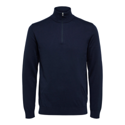 Selected Berg half zip cardigan navy