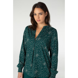 Jansen Amsterdam Shirel top met vogeldessin en v-hals