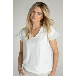 Jansen Amsterdam Monica boxy top met plisse details off white