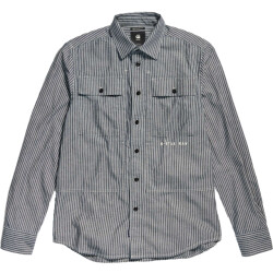 G-Star Panel cargo reg shirt stripe blue white