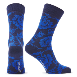 Tresanti Edmar | navy met royaal blauwe sokken en bloemen patroon
