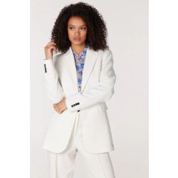 Jansen Amsterdam Wq238 woven blazer with long sleeve winter white