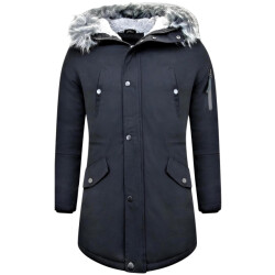 Enos Lange winterjas met faux bontkraag