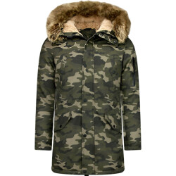 Enos Lange winterjas met faux bontkraag