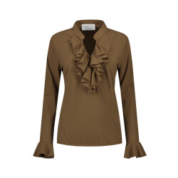 Helena Hart 7257 blouse ruche mocca