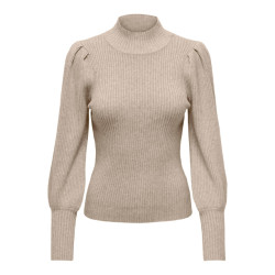 Only onlkatia l/s highneck pullover knt 15232494 mocha meringue