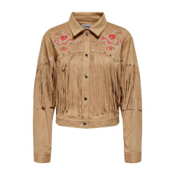 Only Onlellie l/s faux suede frills jack