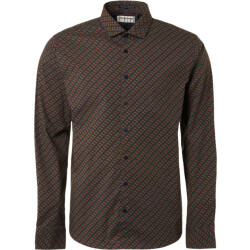 No Excess Shirt stretch allover printed caramel