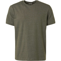 No Excess T-shirt crewneck stripes dark green