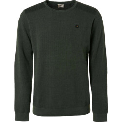 No Excess Pullover crewneck 2 coloured jacqua dark green