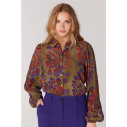 Jansen Amsterdam Wop722 blouse gracew23-000253-multi green