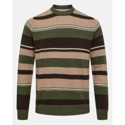 Anerkjendt Aksune jac stripe lambswool knit forest night