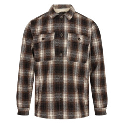 Anerkjendt Aklion heavy check overshirt chocolate brown