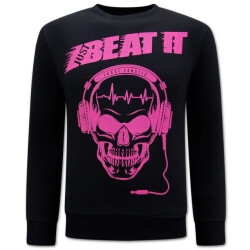 Local Fanatic Just beat it print sweater
