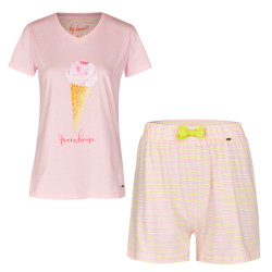 By Louise Dames pyjamasets rosa shortama + top