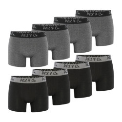 Phil & Co Zwarte boxershorts heren effen zwart / antraciet 8-pack