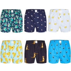 MG-1 Wijde losse boxershorts heren 6-pack pack d722 met prints