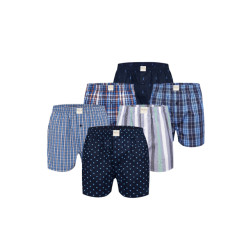 Phil & Co 6-pack wijde boxershorts heren geweven katoen multipack 6-pack