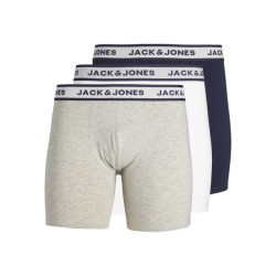 Jack & Jones Heren boxershort lange pijp jacsolid boxer briefs 3-pack grijs/wit/blauw