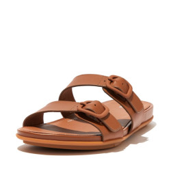 FitFlop Gracie rubber-buckle two-bar leather slides
