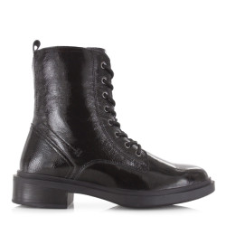 Poelman Lakleren boot met rits veterboots dames