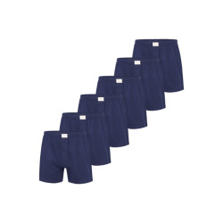 Phil & Co Wijde boxershorts jersey stretch effen navy 6-pack