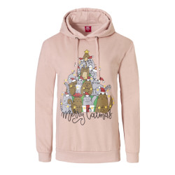 Apollo Dames kersttrui met capuchon merry catmas hoodie