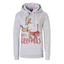 Apollo Dames kersttrui met capuchon merry woofmas hoodie