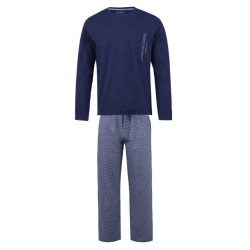 Phil & Co Lange heren winter pyjama set katoen patroon op de broek