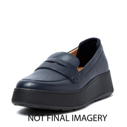 FitFlop F-mode leather flatform penny loafers