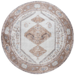 Veer Carpets Vloerkleed karaca brown 08 rond ø200 cm