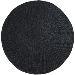 Home67 Vloerkleed jute rond antraciet ø200 cm