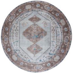 Veer Carpets Vloerkleed karaca blue/brown 06 rond ø160 cm