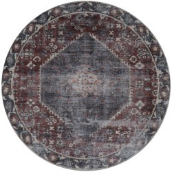 Veer Carpets Vloerkleed madel rond rood/blauw ø120 cm