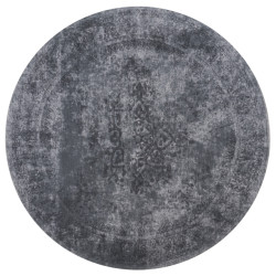 Veer Carpets Vloerkleed juud rond grijs/zwart ø120 cm