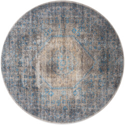 Veer Carpets Vloerkleed madel rond groen/blauw ø120 cm