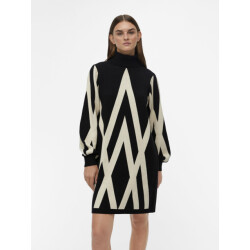 Object Objray l/s knit rollneck dress aop