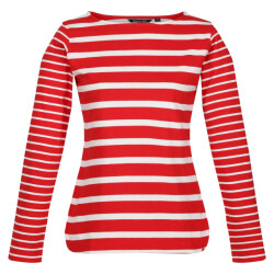 Regatta Dames farida gestreept t-shirt met lange mouwen