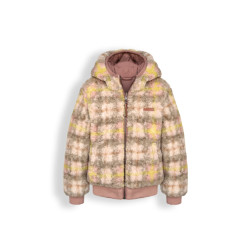 NoNo Meisjes reversible winterjas bomby taupe