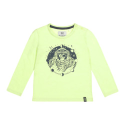 Koko Noko Jongens shirt monkey astronaut neon lime