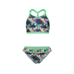 Just Beach Meisjes bikini met gevlochten achterkant tropical palms