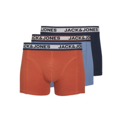 Jack & Jones Heren boxershorts trunks jacmarco oranje/blauw 3-pack
