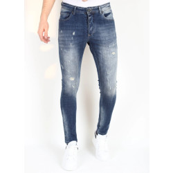 Mario Morato Stonewashed slim fit spijkerbroek met scheuren mm121