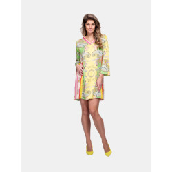 Mucho Gusto Dress palau yellow green paisley