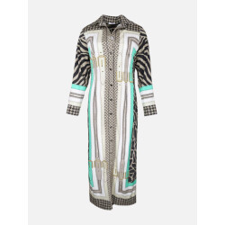 Mucho Gusto Jurk francis bay beige zebra met riem details