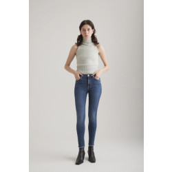 Cup of Joe Lina dames skinny jeans dark blue fringe