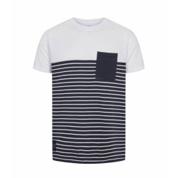 Kronstadt Timmi recycled stripe pocket shirt navy white ks3626