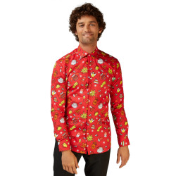 Opposuits Shirt ls christmas doodle red