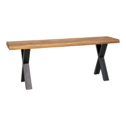 House Nordic Toulon bench bench in oiled oak with wavy edge 120x32 cm